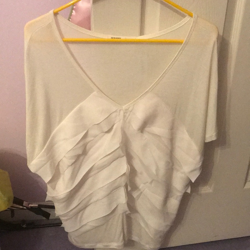 Old Navy cream colored ruffled top NWT